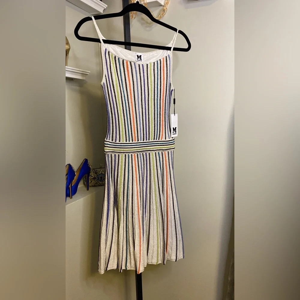 Missoni High Neck Metallic Neon Stripe Dress - Picture 4 of 10